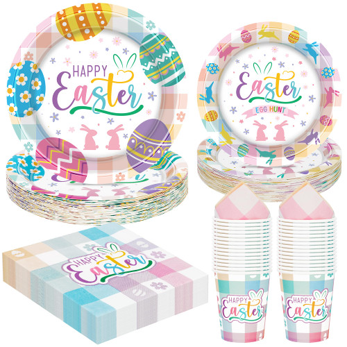 120 PCS Easter Party Decorations, 30 Set 9" Dinner Plates 7" Dessert Plates Paper Cups Napkins Set, Disposable Paper Plates Happy Easter Plates Bunny Egg Party Dinnerware Tableware Party Supplies 120 PCS Easter Party Decorations, 30 Set 9" Dinner Plates 7" Dessert Plates Paper Cups Napkins Set, Disposable Paper Plates Happy Easter Plates Bunny Egg Party Dinnerware Tableware Party Supplies