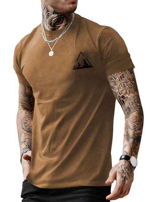 SOLY HUX Men's Graphic Tees Crew Neck T Shirts Letter Print Short Sleeve T-Shirts Casual Summer Streetwear Brown Mountain Medium SOLY HUX Men's Graphic Tees Crew Neck T Shirts Letter Print Short Sleeve T-Shirts Casual Summer Streetwear Brown Mountain Medium