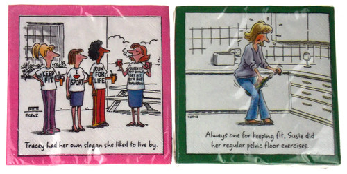 Keeping Fit & Slogan To Live By Beverage Cocktail Napkins Bundle - 5x5 Inch Square - 2 Packages (40 Napkins Total)