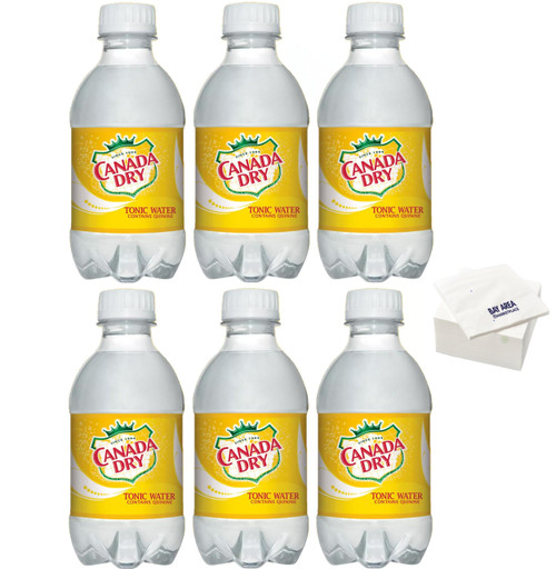 Canada Dry Tonic Water, 10oz Bottles, (Pack of 6) with Bay Area Marketplace Napkins