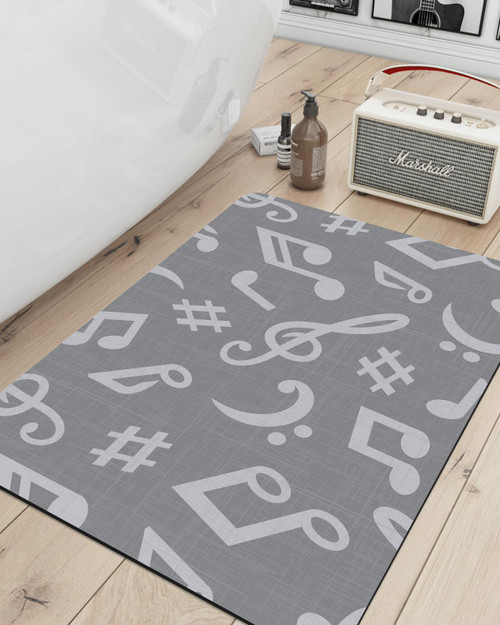DEXI Bathroom Rugs Bath Mat Absorbent Thin Low Profile Non Slip Quick Dry Washable Carpet Bathmat for Shower Floor Sink, 16"x24" Grey