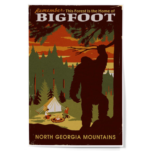 Lantern Press 12x18 Inch Art Print Wall Decor, North Georgia Mountains, Home of Bigfoot Lantern Press 12x18 Inch Art Print Wall Decor, North Georgia Mountains, Home of Bigfoot