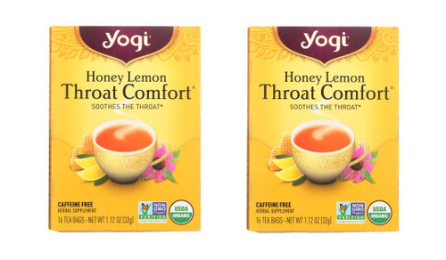 YOGI Organic 2 PACK (32 TEA BAGS )Tea Green Detox Herbal Blends Over 40 Different Flavors to choose from (HONEY LEMON THROAT COMFORT)