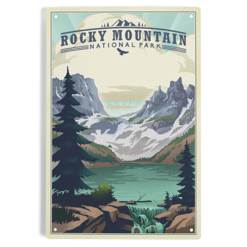 Lantern Press 6x9 Inch Metal Sign, Rocky Mountain National Park, Colorado, Lake, Lithograph Lantern Press 6x9 Inch Metal Sign, Rocky Mountain National Park, Colorado, Lake, Lithograph