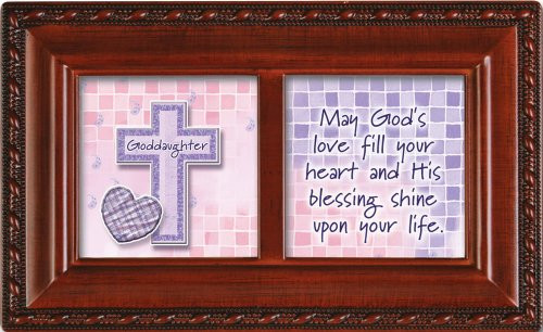 Cottage Garden Goddaughter God's Love Fill Your Heart Woodgrain Rope Trim Jewelry Music Box Plays Amazing Grace Cottage Garden Goddaughter God's Love Fill Your Heart Woodgrain Rope Trim Jewelry Music Box Plays Amazing Grace