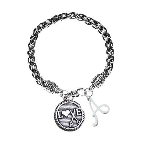 Personalized Hairdresser Charm Rope Bracelet with Initial Charm, Custom Hair Stylist Jewelry, Perfect Gift for Hair Dresser and Stylists Personalized Hairdresser Charm Rope Bracelet with Initial Charm, Custom Hair Stylist Jewelry, Perfect Gift for Hair Dresser and Stylists