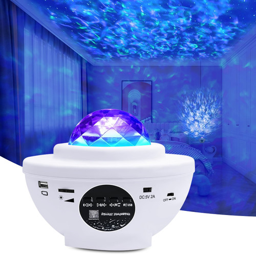 Star Projector Galaxy Projector Night Light for Bedroom Sky with Music Speaker and Remote Control LED Nebula Cloud & Moving Ocean Wave for Bedroom Game Rooms Home Theatre Christmas Gift White