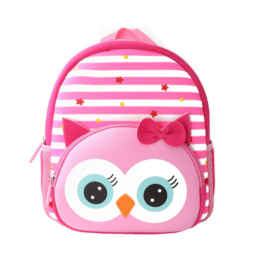KK CRAFTS Toddler Backpack, Waterproof Preschool Backpack, 3D Cute Cartoon Neoprene Animal Schoolbag for Kids, Lunch Box Carry Bag for Boys Girls,Owl