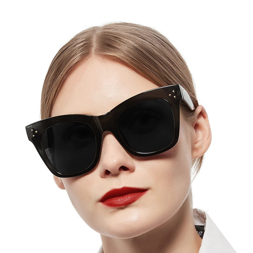 WEMOOTANTS Polarized Cateye Sunglasses Women's Oversize Sun Glasses Large Shade Reduce glare (Black) WEMOOTANTS Polarized Cateye Sunglasses Women's Oversize Sun Glasses Large Shade Reduce glare (Black)
