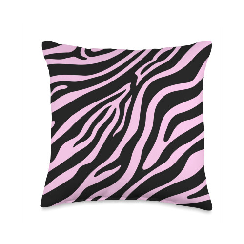 Zebra Classic Pattern Pink Throw Pillow