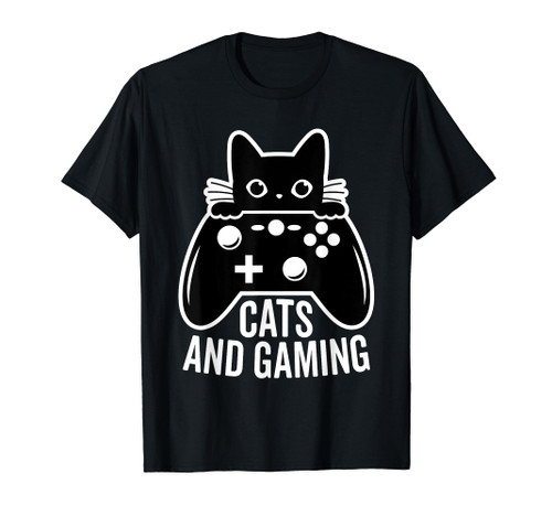 Cats And Gaming Funny Video Games And Cats Lover Gamers T-Shirt Cats And Gaming Funny Video Games And Cats Lover Gamers T-Shirt