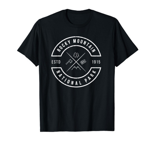 Rocky Mountain National Park T Shirt Colorado Emblem CO Rocky Mountain National Park T Shirt Colorado Emblem CO