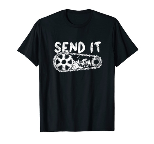 Dirt Biker MTB Cycling Chain Gears Mountain Biking Send It T-Shirt