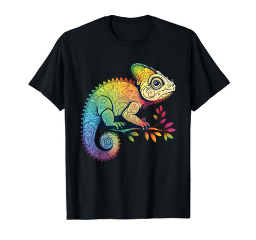 Colorful Chameleon Camouflage Rainforest Chameleon Lizard T-Shirt