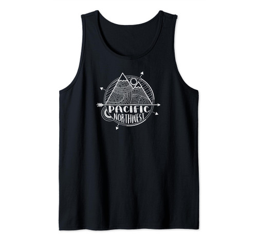 Pacific Northwest Outdoors Trees Mountain PNW Tank Top