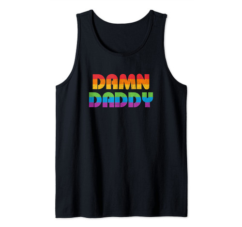 Gay Cruising DAMN DADDY Rainbow Flag Gay Pride Parade LGBTQ Tank Top