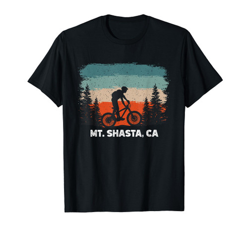 Mountain Bike Retro Sunset Vintage Mt. Shasta, CA T-Shirt