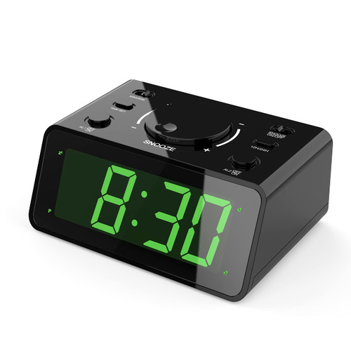 KWANWA Digital Clock, Dual Alarm, Personalized 15S Recording, 12/24Hr, 3-Level Led Brightness, Battery Operated, Snooze, Alarm Clock for Heavy Sleepers Adults, Clock for Bedroom Kitchen Office