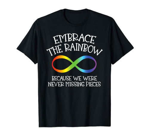 Autism Awareness Embrace The Rainbow Infinity Anti Puzzle T-Shirt