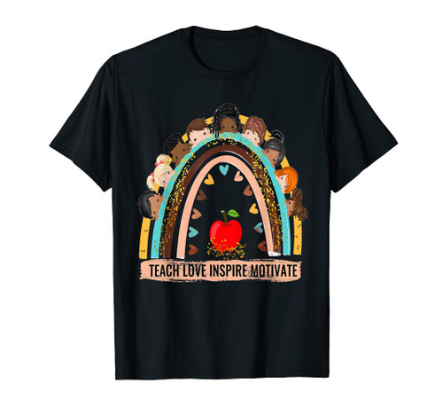 Teach Love Inspire Motivate Rainbow Elementary Kids Teacher T-Shirt Teach Love Inspire Motivate Rainbow Elementary Kids Teacher T-Shirt