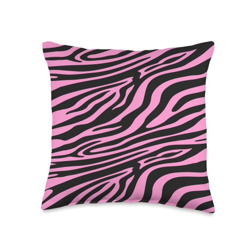 Pink Zebra Print Pattern Throw Pillow