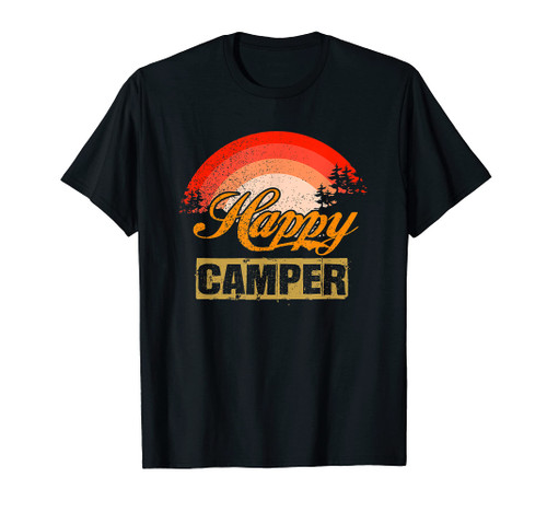 Happy Camper - Mountain Life - Hiking Camping T-Shirt
