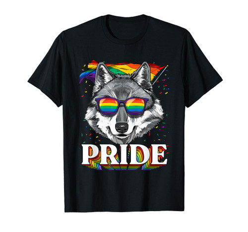 LGBTQ Pride Shirt Rainbow Wolf Pride Month LGBT Wolf Lovers T-Shirt