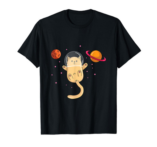 Chibi Cat Astronaut In Space Tshirt T-Shirt Chibi Cat Astronaut In Space Tshirt T-Shirt