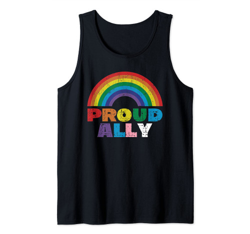 Proud Ally LGBT Rainbow Gay Pride Month Tank Top Proud Ally LGBT Rainbow Gay Pride Month Tank Top