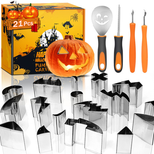 Luxital Halloween Pumpkin Carving Kit For Kids, New 21Pcs Pumpkin Carving Tools Set, Professional Pumpkin Carving Cutters with Stainless Steel Safe Knife Stencils for Halloween Decoration Luxital Halloween Pumpkin Carving Kit For Kids, New 21Pcs Pumpkin Carving Tools Set, Professional Pumpkin Carving Cutters with Stainless Steel Safe Knife Stencils for Halloween Decoration