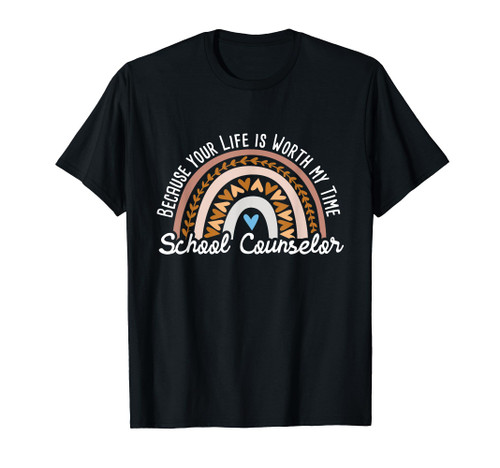 School Counselor - Appreciation Rainbow Teacher Counseling T-Shirt