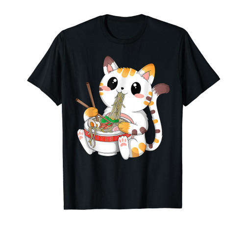 Kawaii Cat Ramen Noodles Anime Neko Japanese Manga Otaku T-Shirt Kawaii Cat Ramen Noodles Anime Neko Japanese Manga Otaku T-Shirt