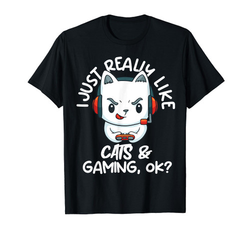 Gamer Boy And Girl Funny Cats Lover Video Games Cat Gaming T-Shirt Gamer Boy And Girl Funny Cats Lover Video Games Cat Gaming T-Shirt