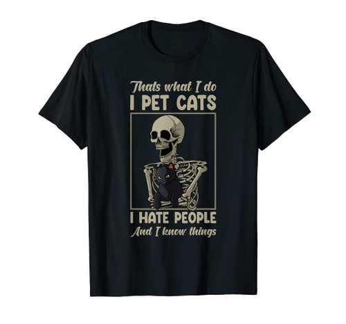 Skeleton Cat Kitten Lover Grumpy Skull Kitty Pet Owner T-Shirt Skeleton Cat Kitten Lover Grumpy Skull Kitty Pet Owner T-Shirt