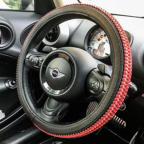 COSMOSS Car Steering Wheel Cover 14.5 to 15.5 inch Steering Wheel Wrap