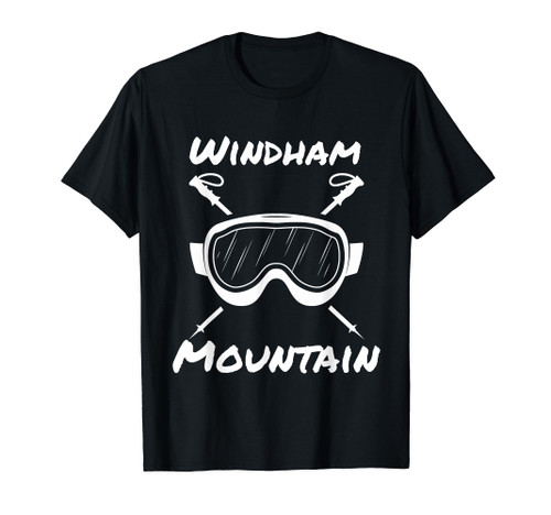 Windham Mountain Skiing Goggles Ski Poles Skier T-Shirt
