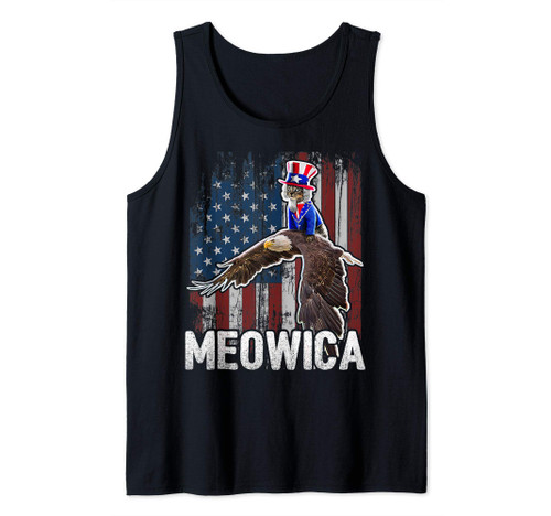 Meowica Cat Uncle Sam Eagle American Flag 4th of July Gift Tank Top Meowica Cat Uncle Sam Eagle American Flag 4th of July Gift Tank Top