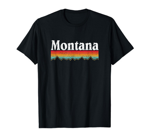 Montana Retro Vintage Outdoors Mountain Graphic Design T-Shirt