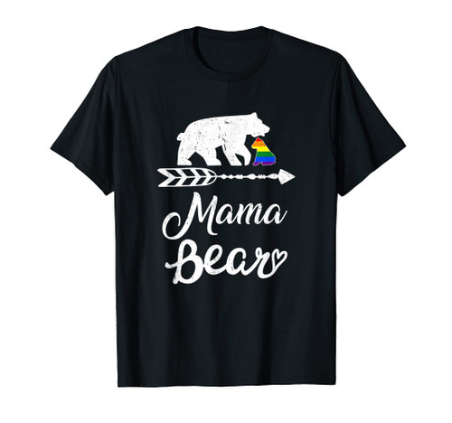 Mama Bear LGBT T-Shirt Rainbow Pride Gay Lesbian T-Shirt