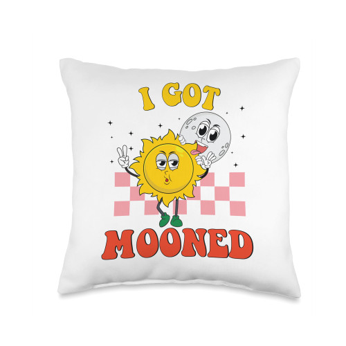 Total Solar Eclipse I Got Mooned April 8 2024 Sun And Moon Throw Pillow