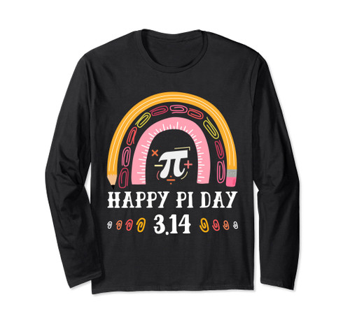 Happy Pi Day Mathematic Math Teacher Gifts Rainbow Women Long Sleeve T-Shirt