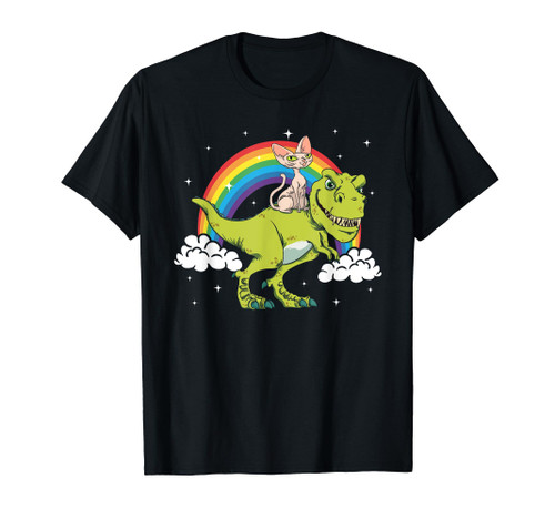 Sphynx Cat Kitten T Rex Dinosaur Tyrannosaurus Tshirt Gift