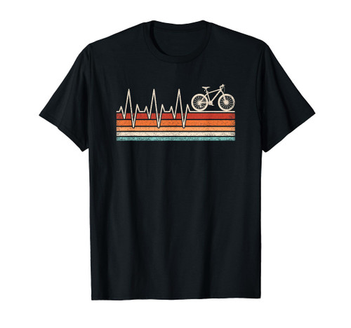 Retro Cycling Heartbeat Bicycle Cyclist Mountain Bike Biking T-Shirt Retro Cycling Heartbeat Bicycle Cyclist Mountain Bike Biking T-Shirt