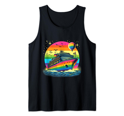 Gay Pride Cruise Ship Rainbow Love LGBTQ Pride Graphic Tank Top