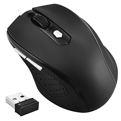 Ruifengsheng 2.4G Wireless Mouse & Optical Wireless USB Mice with USB Receiver Adjustable DPI Levels for Notebook, PC, Laptop, Computer (Black)