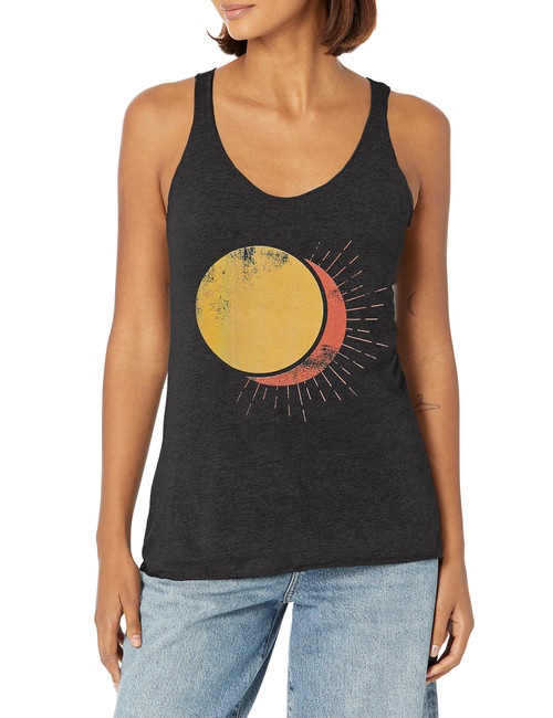 Fifth Sun Eclipse Women's Fast Fashion Racerback Tank Top, Black Heather, Small