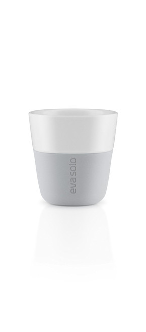 Eva Solo | 2 Espresso Tumbler Mugs | 3 oz Porcelain Coffee Cup Tumblers with Silicone-coated Grip | Danish Design, Functionality & Quality | Marble grey