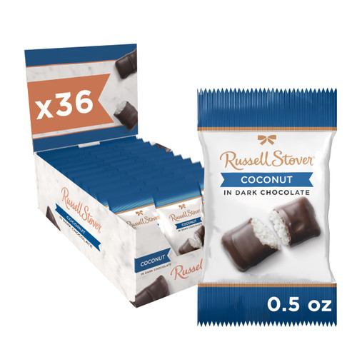 Russell Stover Dark Chocolate Coconut - 0.5 oz (Pack of 36) Russell Stover Dark Chocolate Coconut - 0.5 oz (Pack of 36)