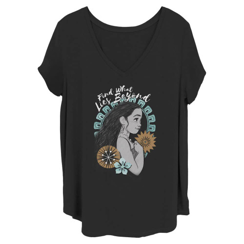 Disney Women's Moana Lies Beyond Junior's Plus Short Sleeve Tee Shirt, Black, 2X Disney Women's Moana Lies Beyond Junior's Plus Short Sleeve Tee Shirt, Black, 2X