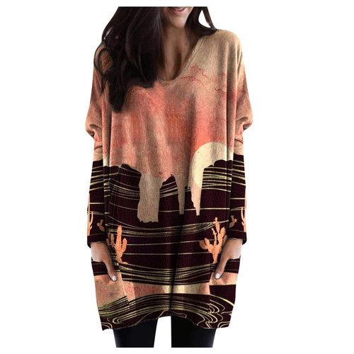 AODONG womens sweatshirts and hoodies Gibobby Women's Tie Dye Sweatshirts Oversized Long Sleeve Crewneck Loose Fit Casual Pullover Shirts Tops Orange